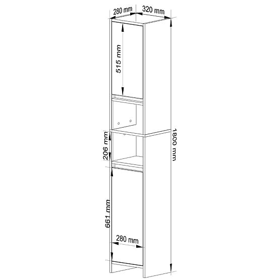 Bathroom Cabinet Uni - White - 2 Doors 2 Compartments