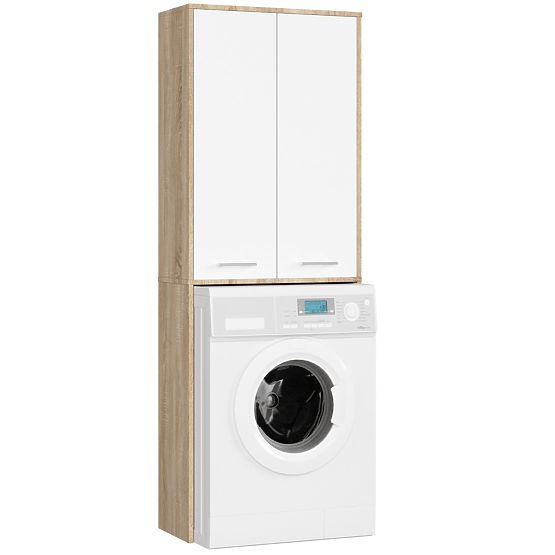 BATHROOM COLUMN FIN 180 WASHING MACHINE FULL 2D - OAK SONOMA / WHITE