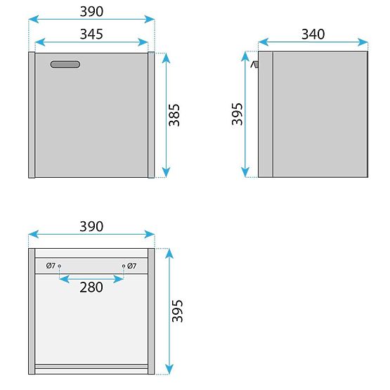 Bathroom Furniture Set with Sink Molly 40 cm Gray