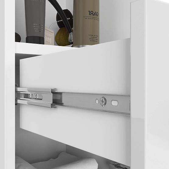 BATHROOM SHELF FIN 2D 1SZ 1W PK WHITE / WHITE GLOSS