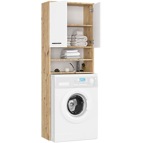 BATHROOM SHELF FIN COLUMN 2D WASHING MACHINE ARTISAN - WHITE