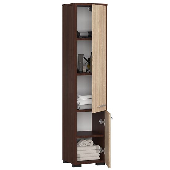 BATHROOM SHELF FIN COLUMN 30 2D 140cm WENGE / SONOMA