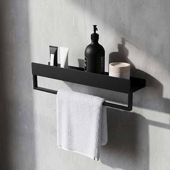 Bathroom Shelf for Bathtub SF01 45cm Black Matte