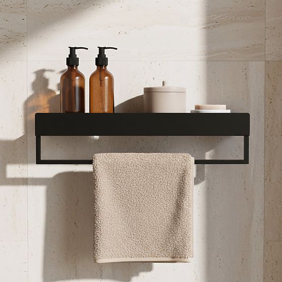 Bathroom Shelf for Bathtub SF01 60 cm Black Matte