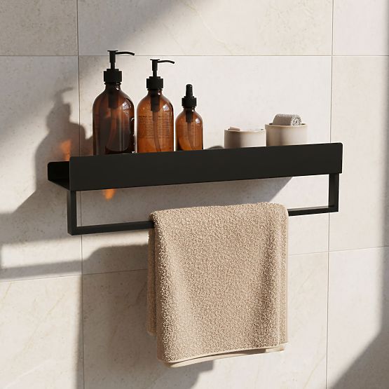 Bathroom Shelf for Bathtub SF01 60 cm Black Matte