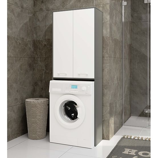 BATHROOM UNIT FIN 180 FOR WASHING MACHINE FULL 2D - GRAY / WHITE