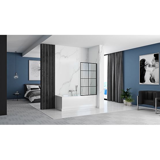 Bathtub Screen Rea Lagos-1 Fix Permanent 80 Black