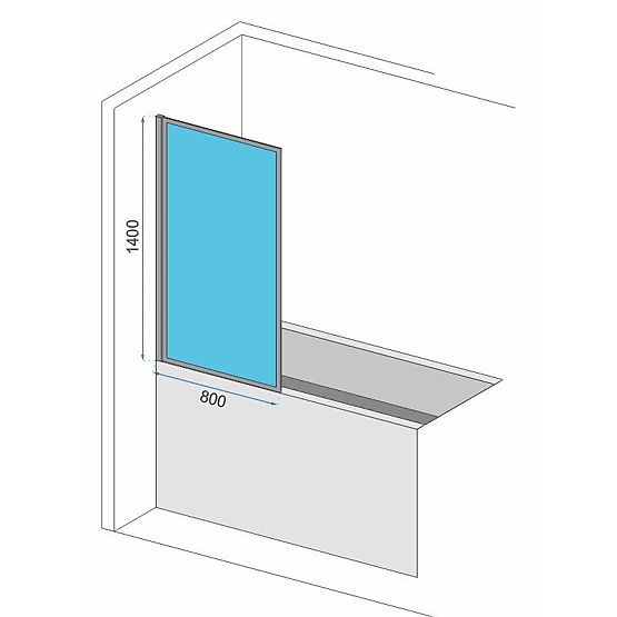 Bathtub Screen Rea Lagos-1 Fix Permanent 80 Black