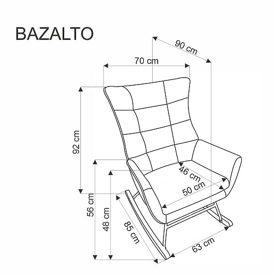 BAZALTO Rocking Chair Black (1p=1pc)