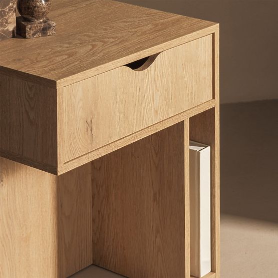 Bedside Table with Drawer Mura Oak Cremona Torro