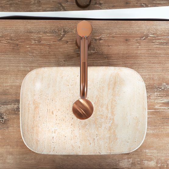 BELINDA MINI TRAVERTINE MATT COUNTERTOP BASIN