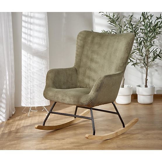 BELMIRO Relaxation Chair with Rocking Function, Olive (1p=1pc)