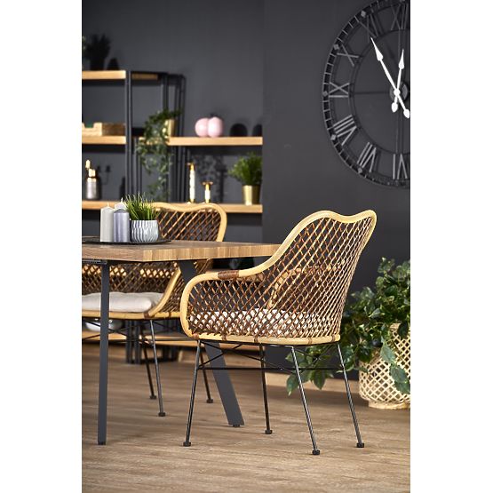 BERLIN Extendable Table 140-180 cm, Top - Walnut, Frame - Black (2p=1pc)