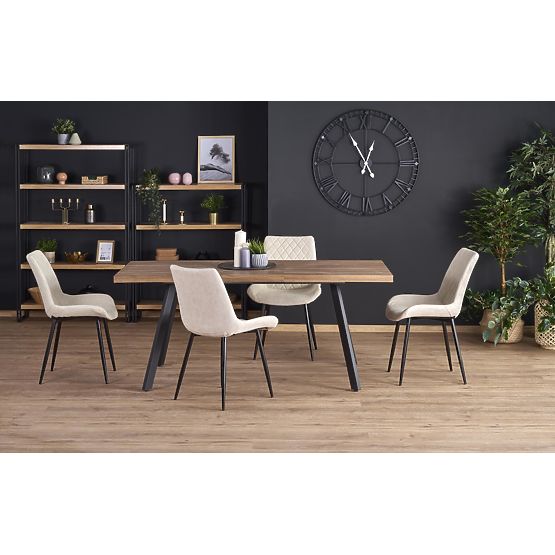 BERLIN Extendable Table 140-180 cm, Top - Walnut, Frame - Black (2p=1pc)