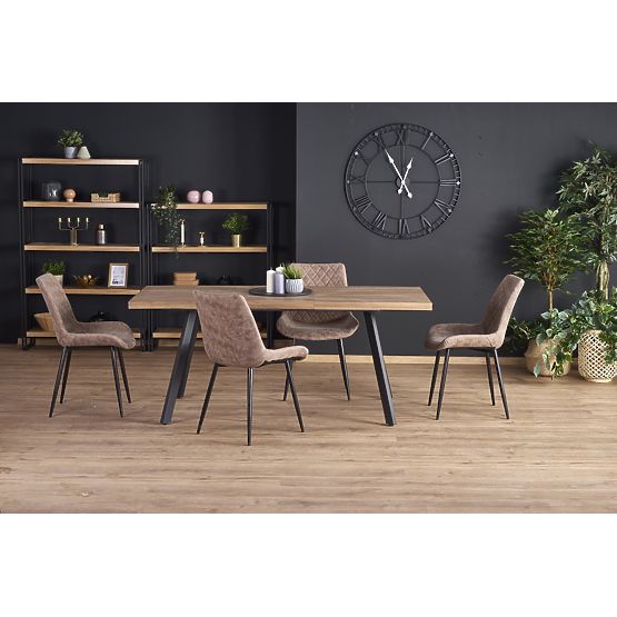BERLIN Extendable Table 140-180 cm, Top - Walnut, Frame - Black (2p=1pc)