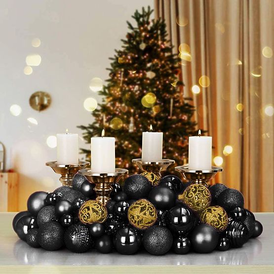 BLACK CHRISTMAS BALLS 100PCS KL-21X04