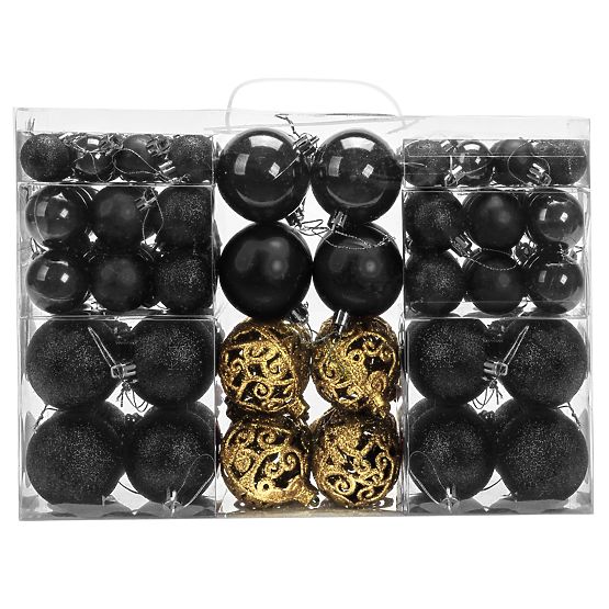 BLACK CHRISTMAS BALLS 100PCS KL-21X04