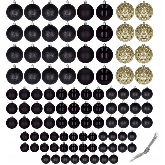 BLACK CHRISTMAS BALLS 100PCS KL-21X04