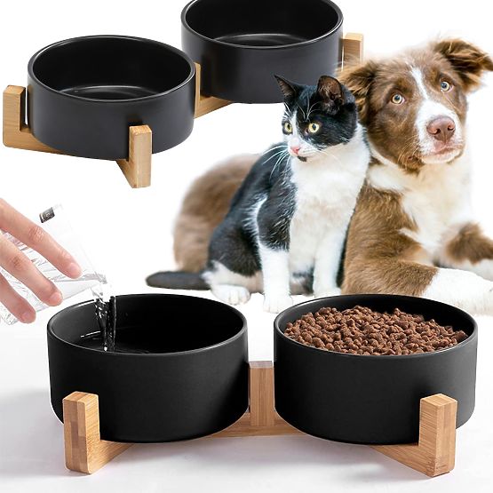 BLACK PET FOOD AND WATER BOWL 331579