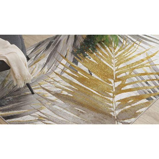 BLISS Z217AZ276 Carpet Gold / Gray - Palm Leaves, Modern, Textured