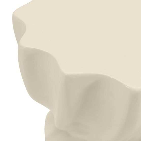 Bloom Side Table 35 cm, Beige, Glossy