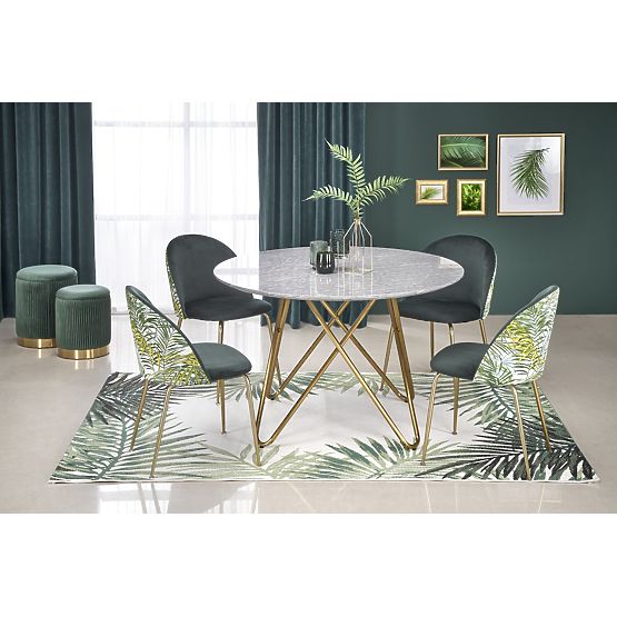 BONELLO Table, Top - Gray Marble, Legs - Gold (2p=1pc)