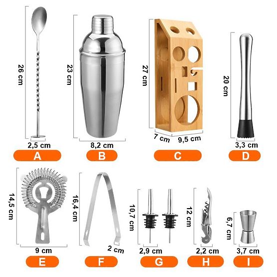 BRADFORD Bartender Set 10 Pieces