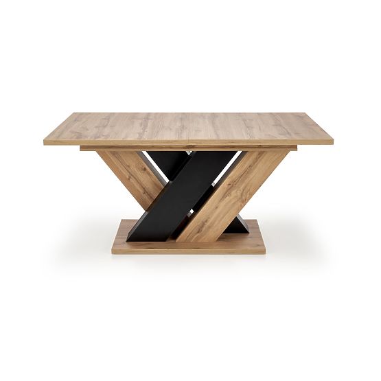 BRANDON Extendable Table 160-200/90 cm Oak Wotan/Black
