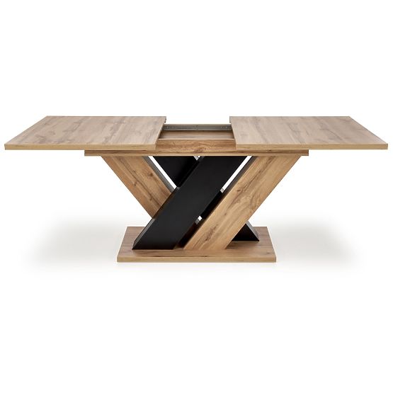 BRANDON Extendable Table 160-200/90 cm Oak Wotan/Black