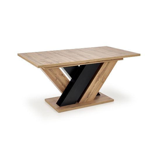 BRANDON Extendable Table 160-200/90 cm Oak Wotan/Black