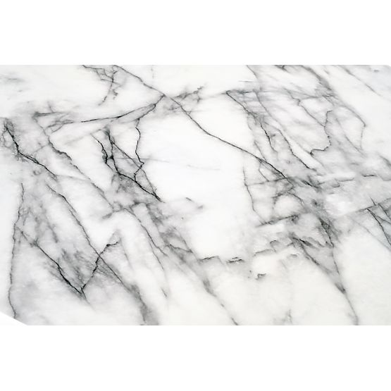 BRODWAY Tabletop - White Marble, Leg - Black