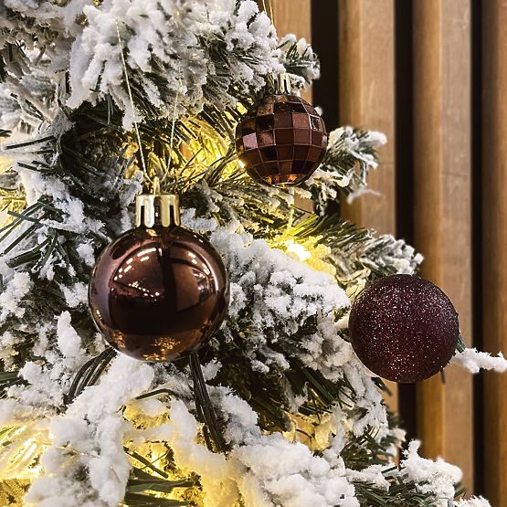 BROWN CHRISTMAS BALLS 34 PCS SYSD1688-038