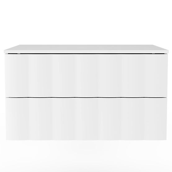 Cabinet for countertop washbasin Grita 80 cm, white, wavy front panel