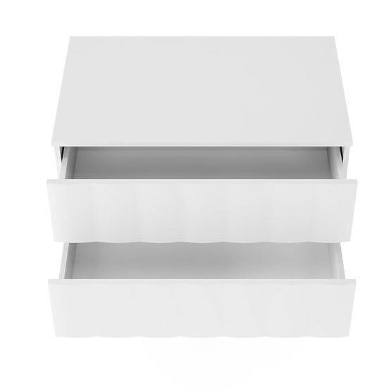 Cabinet for countertop washbasin Grita 80 cm, white, wavy front panel