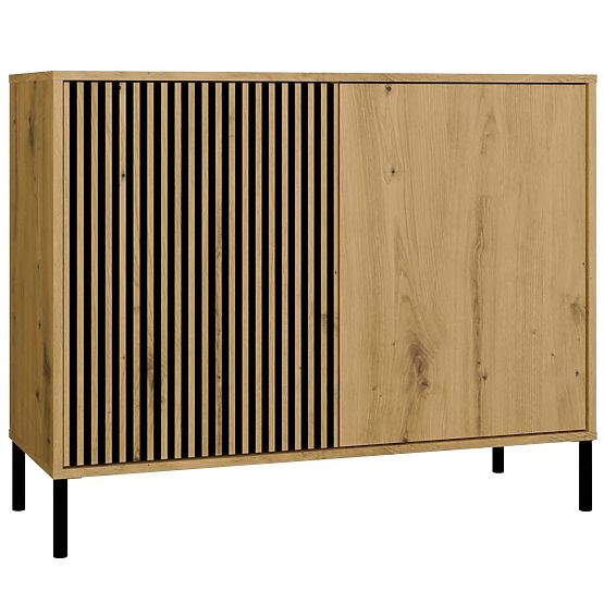 Cabinet with Grooved Front Kamaro 2D Slim / Smooth Artisan Oak Slats