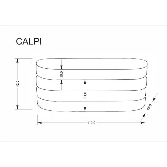 CALPI Bench with Storage, Gray (1p=1pc)