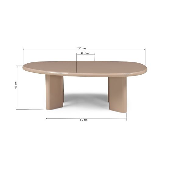 Cameron Coffee Table 130 cm, Nude, Glossy