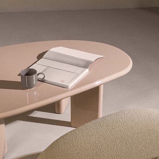 Cameron Coffee Table 130 cm, Nude, Glossy