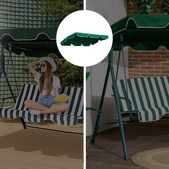 Canopy for Swing 200 x 120 cm Waterproof Cover Green ModernHome