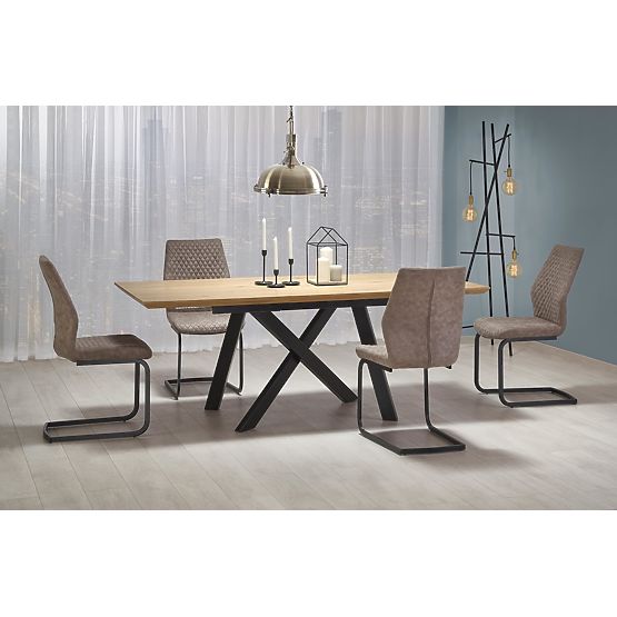 CAPITAL Table 160-200 cm, Golden Oak / Black (2p=1pc)