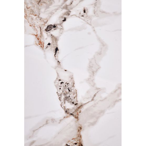 CARINA coffee table beige marble / walnut (2pcs=1set)