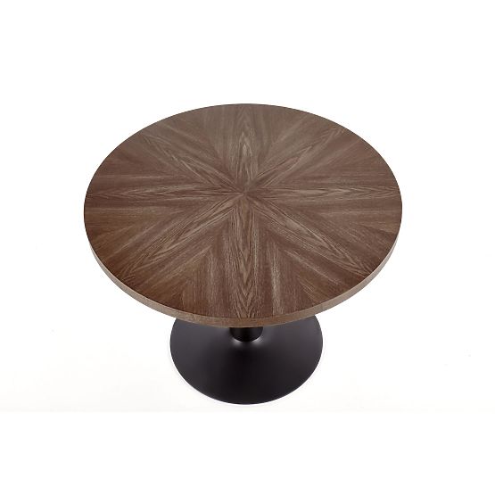 CARMELO round table, top - walnut, leg - black (3p=1pc)