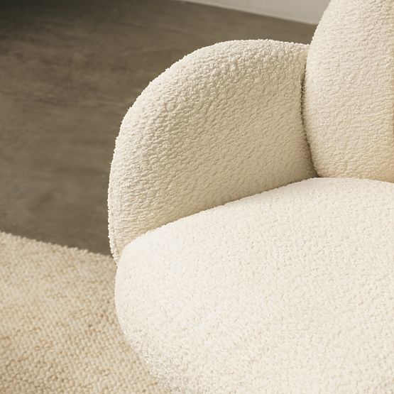Casablanca Swivel Chair White, Boucle