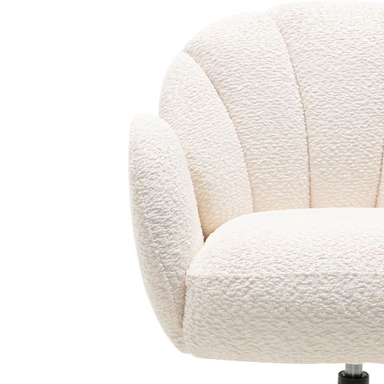 Casablanca Swivel Chair White, Boucle