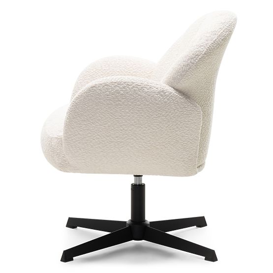 Casablanca Swivel Chair White, Boucle