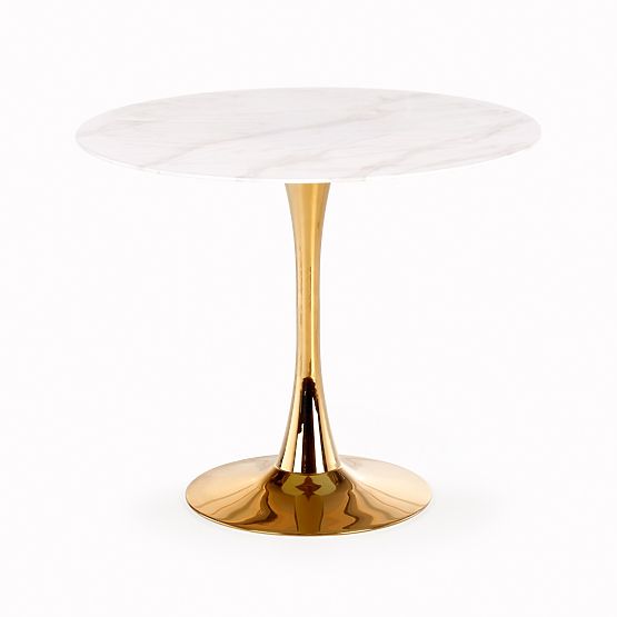 CASEMIRO Table Top - White Marble, Leg - Gold (2p=1pc)