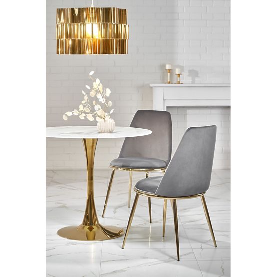 CASEMIRO Table Top - White Marble, Leg - Gold (2p=1pc)