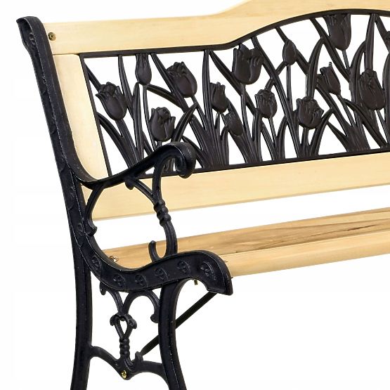 Cast Iron Garden Bench TULIP