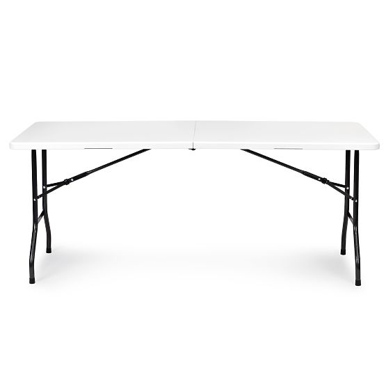 Catering Set Banquet Table 180 cm 2 Benches White ModernHome