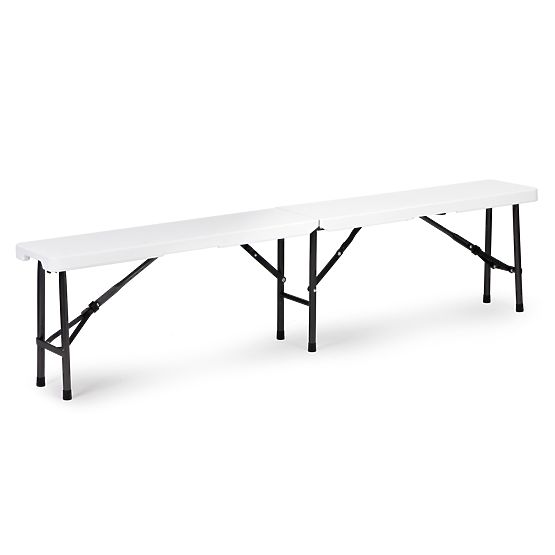 Catering Set Banquet Table 180 cm 2 Benches White ModernHome